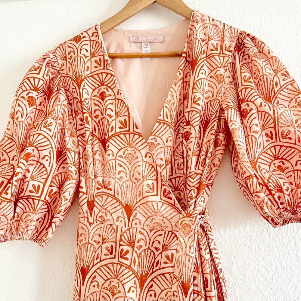 Hutch Tiered V-Neck Ruffled Wrap Dress